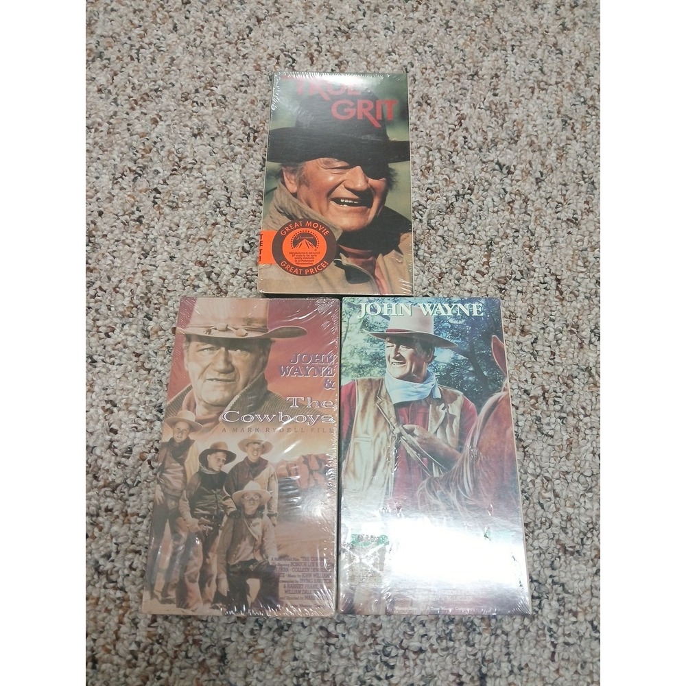 True Grit 1969 VHS 1992 Print Membership Hype John Wayne Rare Lot Of 3 Sealed!!